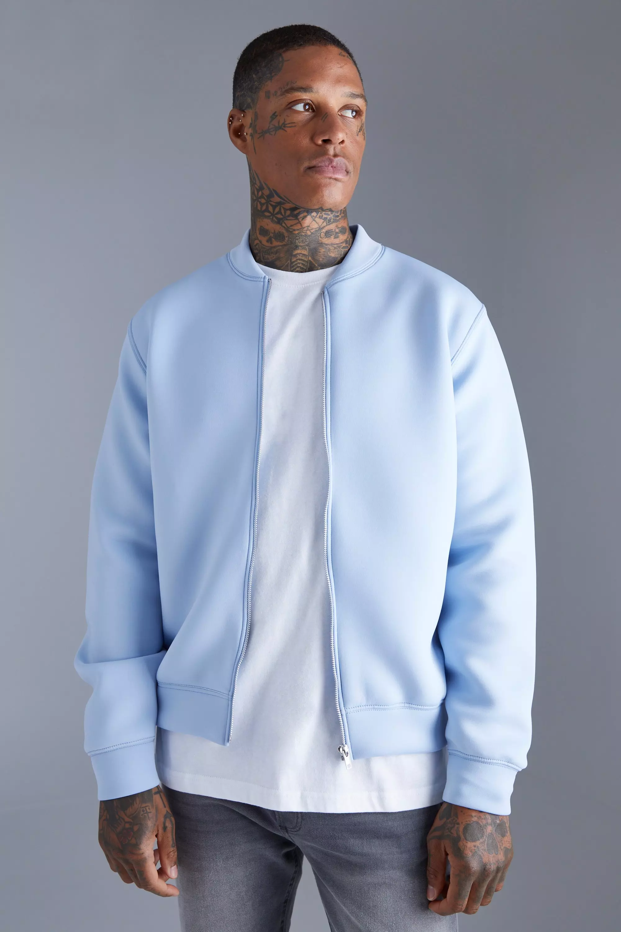 Baby blue 2024 bomber jacket